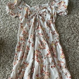 white flower dress, flowy